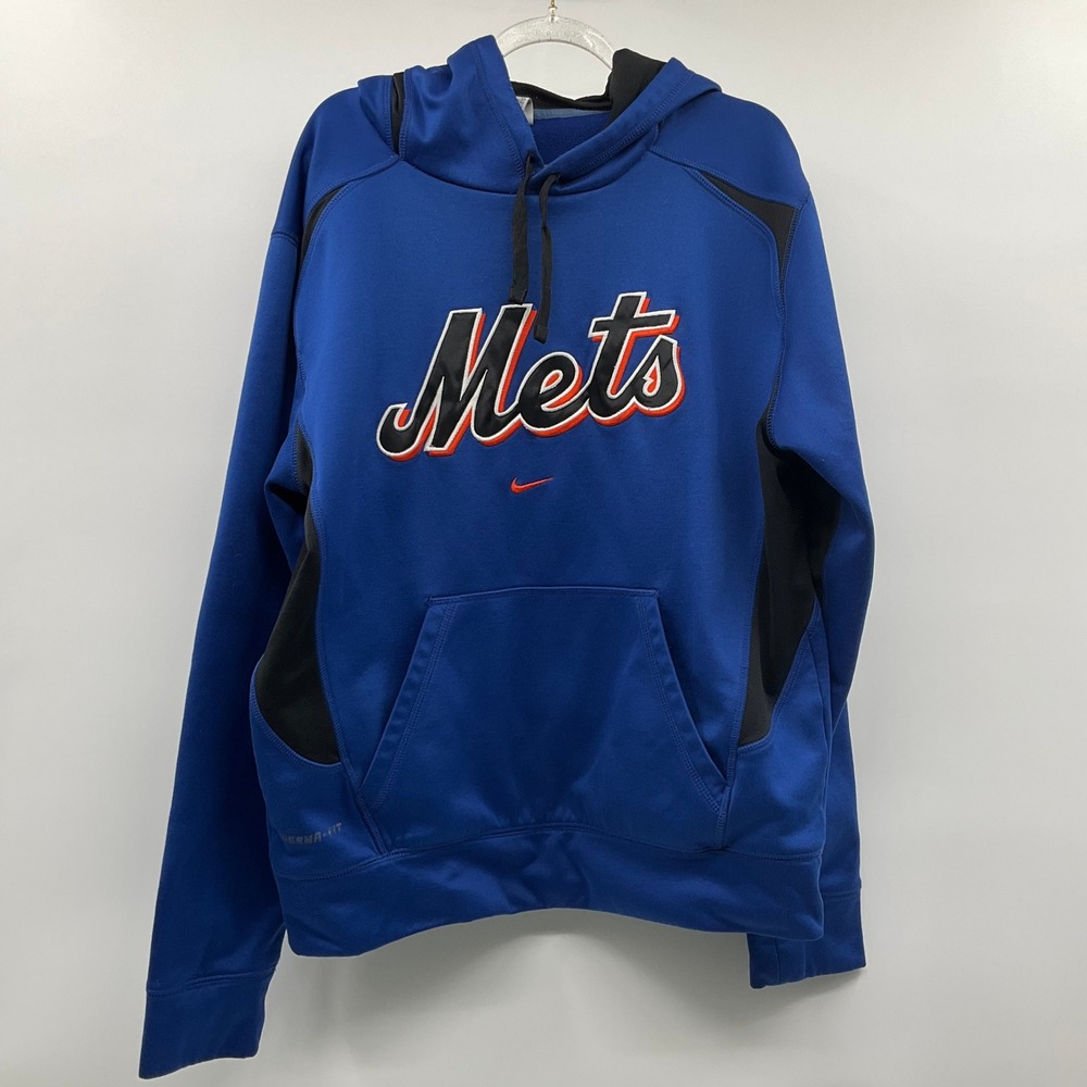 Nike New‎ York Mets Hoodie Men's Small Blue Therma-FIT MLB Baseball Sweatshirt